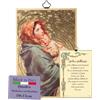 F.LLI BONELLA FRATELLI BONELLA - Quadro Madonna con Bambino e Ave Maria in Italiano - Quadro Legno in MDF di Pioppo Camera Da Letto 8 mm x 10 cm x 15 cm - Made in Italy