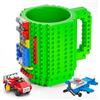 DAYMOO Build-on Bricks - Tazza da caffè, tazze divertenti, creative, fai da te, per bambini, idea regalo per uomini e bambini, verde