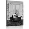 IUNTWEIE Arte per il bagno con animali, immagini di animali in bianco e nero, divertente arte da parete, decorazione per la casa minimalista, senza cornice (50 x 70, bagno)