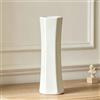 JIDOFUE Vaso moderno in ceramica bianca, altezza 30 cm, elegante vaso per fiori con struttura, vaso decorativo per erba della pampa, decorazione da tavolo, soggiorno e camera da letto