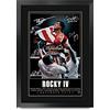 HWC Trading Rocky IV The Cast Rocky 4 Sylvester Stallone Dolph Lundgren poster con foto autografata per fan dei film - A3 incorniciato