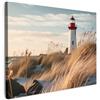 MuchoWow© Quadri Moderni Camera Da Letto Foto Quadro Decorazioni Parete | 40x30 cm - Soggiorno Stampa Su Tela Moderna Cucina Salotto PosterFaro - Erba - Dune - Mare - Natura - Stile Marino