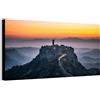 Wallazz Quadro su Tela Lazio - Quadri Moderni Soggiorno - Roma, Colosseo, Trastevere, Ponte Milvio - Stampa su Tela - Quadro Moderno Soggiorno 50x100cm
