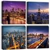 Artscope Stampe e Quadri su Tela 4 pz. Notte di Città Immagine Fotografia Murale Tela Wall Art Bel Regalo per Home Decor Ristorante Cucina Regalo di Anniversario Compleanno 30x30CM