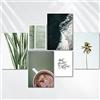 AREDE Set di 6 Stampe da Parete Quadri Moderni Decorazioni da Muro per Casa Soggiorno Camera da Letto e Cucina ''Verde Pastello ''| 4 x A4 (21x30cm) + 2 x A5 (15x21cm) | senza Cornici