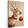 MuchoWow© Stampe Su Tela Quadro Soggiorno Quadri Camera Da Letto Moderni | 20x30 cm - Accessori Salotto Poster Da Parete Con Cornice Decorazione Regali Natilizie Muro Cervo - Corna - Renna