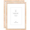 Veelot® 2x Cornici in Legno di Quercia per Foto A5 (14,8x21 cm),Passepartout 10x15 cm,Cornici in Rovere per Documenti, Diplomi o Stampe 15x21 cm - Da Parete o da Tavolo
