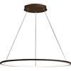 KenSyuInt Illuminazione a LED con design ad anello, 34 W, luce notturna circolare, lampada a sospensione per soggiorno, camera da letto, sala da pranzo, cucina, nessun telecomando (colore caffè)