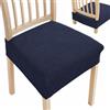 Ystyle Coprisedie Elasticizzato Universale 4 Pezzi, Blu Scuro | Fodere per Cuscini Sedie Cucina senza Schienale, Removibili Lavabili Antimacchia Resistente, Soggiorno Hotel Ristorante