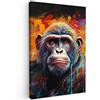 MuchoWow© Stampa Su Tela Decorazioni Pareti Canvas Grandi Dimensioni Quadri | 80x120 cm - Con Cornice Moderni Quadro Soggiorno Foto Camera Da LettoScimmia - Gorilla - Graffiti - Animali - Colori