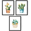 Nacnic lama PACK 3 al telaio CACTUS. Acquerello stile. (A4 incorniciato, CACTUS)
