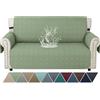 Ystyle Copridivano 2 Posti Con Braccioli Universale, Verde Menta | Copri Divano Antigraffio Gatto Con Tasche Laterali, Sofa Cover Antiscivolo Lavabile per Animali, Copridivani Mobili Protector