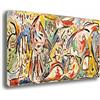 Printerland Quadro Moderno stile POLLOCK Quadri moderni da Parete grande XXL Stampa su tela Canvas Decorazione muro Murale pittori arte Soggiorno Arredo Camera da letto Cucina (Pollock, 70x100 centimetri)