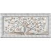 Lupia - Quadro moderno PRINCE su tela e cornice PRINCE ALBERO ABBRACCIO MIX SILVER, Eleganza artigianale, Glitter argento/oro, 63x133 cm, Adatto a soggiorno e camera da letto, Cornice legno