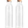 Magic Season Bottiglie di Vetro Decorative con Tappi di Sughero (350 ml Bottiglie Rotonde / 2 Pezzi)