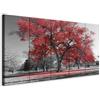 murando - Quadri Moderni Soggiorno, Albero Rosso Paesaggio Grigio 225x90cm | Chiodi Inclusi, 5 Pezzi, Quadro Moderno, Stampa su Tela, Componibili, Resistenti Allo Sbiadimento, Produzione Europea