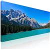 CheQuadro! Quadro panorama montagne, vista lago, quadro montagna grande, stampa su tela, Lago accattivante con cime spettacolari e cieli azzurri mow5-150x60 cm