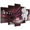 B&D XXL - Quadri Moderni Camera da Letto Grandi, Fiori Orchidea, 200x100 cm | Chiodi Inclusi, 5 Pezzi, Quadro Moderno, Componibili, Decorazione da Parete, Resistenti Allo Sbiadimento, Produzione Europea
