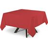 MYVORREI Tovaglia Quadrata Antimacchia da Tavola in Poliestere 100% Effetto Raso Mano Morbida - Copri Tavolo Cucina Impermeabile ed Elegante - Made in Italy - Effetto Lino - 220x220 Rosso 220