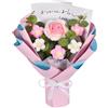 ZUXOLBIN Bouquet di fiori artificiali fatti a mano all'uncinetto, bouquet di girasole lavorato a maglia, per la festa della mamma, bouquet di fiori finti eterni lavorati a maglia, regalo per festival