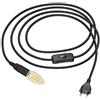 ledscom.de Cavo tessile LEHA con spina e interruttore nero 3 m incl. lampada LED E14 4,1W 458lm, bianco extra-caldo