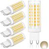 HHZY LED G9 Luce Lampadina 7W Equivalente a 70W Alogena Bulbi, Bianco Caldo 3000K, G9 Lampada a LED con Presa, Senza Sfarfallio, Dimmerabile, AC 220V, Confezione da 5,Warm White 3000k,220V