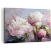 ARTTOR Stampe da Parete Moderne 100x70 cm Quadro su Tela Botanica Fiori - 5975 | Peonie Classicismo Quadro Decorativo Grande 1 pezzo Soggiorno Camera da Letto Arte da Parete Decorazione da Parete ARTTOR