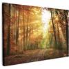 MuchoWow© Stampa Foto Quadro Moderno Quadri Moderni Soggiorno Con Cornice | 30x20 cm - Stampe Da Parete Camera Da Letto CanvasForesta - Autunno - Sole - Paesaggio - Natura - Alberi - Foglie