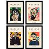 Nacnic Set di 4 illustrazioni di Matisse. Conoscenti. Raccolta di illustrazioni colorate in stile Galleria d'arte. Decorazione d'interni. A4 senza cornice.
