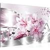 Runa Art Quadro Fiori Gigli Moderni Murale - Made In Germany - Astratto Rosa Grigio Corridoio 021815c
