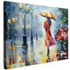 MuchoWow© Quadri Moderni Camera Da Letto Foto Quadro Con Cornice | 70x50 cm - Decorazioni Parete Soggiorno Stampa Su Tela Moderna Casa SalottoColore ad olio - Ombrello - Donna - Strada - Arte