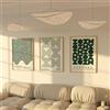 Zoey Austin ZoeyAustin® Set di 3 poster d'arte senza cornice, 50 x 70, elegante poster da parete, 3 immagini, immagini fronte/retro (Bauhaus Verde)