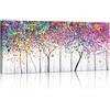 FajerminArt Grande Stampa su Tela Con Cornice Astratto Colorato Albero Quadri Moderni quadro su tela Immagine pittura su tela soggiorno camera da letto Cucina ristorante Decorazione Murale 120x50cm