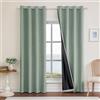 Ystyle Tende Oscuranti 100% Effetto Lino 2 Pezzi, 140x280cm, Tenda Oscurante da Interno con Occhielli, Tende per Interni Moderne per Camera da Letto e Soggiorno, Verde Chiaro