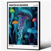 rumlud Stampa artistica da parete colorata con meduse oceaniche giapponesi, stampa su tela Yayoi Kusama, 40,6 x 61 cm, cornice nera, per soggiorno, camera da letto, decorazione da parete