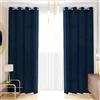 PETTI Artigiani Italiani - Tende Velluto a Pannelli per Interno con Anelli 2 Pezzi 140x280cm, Tenda Velluto Camera da Letto e Soggiorno Oscuranti Isolanti e Moderne, Blu, 100% Made in Italy