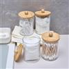 Generic Accessori per il bagno in bambù - Set di 4 contenitori porta cotton fioc con coperchi in bambù
