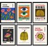 The Wall Gallery Stampe Artistiche 6 Pezzi Set di Poster A4 Yayoi Kusama Immagini Vintage/Retro per Decorazione del Soggiorno