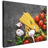 MuchoWow© Quadri Camera Da Letto Stampe Da Parete Quadro Su Tela Moderni | 70x50 cm - Decorazioni Murali Soggiorno Foto Quadretti Ingresso CasaCucina - Pasta - Erbe - Pomodoro - Spezie - Rustico