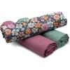 VmG-Store 1,5m Set di tessuto in cotone design + 2x tessuto tinta unita coordinato 100% cotone Materiale selezione (Flower Power Set50)