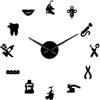 VCS Dentista fai da te orologio da parete gigante dentista grande orologio da parete grande ago specchio dentista decorazione ufficio dentista regalo medico art(nero,70CM)
