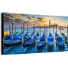 Wallazz Quadro su Tela Veneto - Quadri Moderni Soggiorno - Venezia, Verona, Padova, Vicenza, Treviso, Cortina - Stampa su Tela Canvas HD - Quadro Moderno Soggiorno 50x150 cm