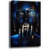 Printerland Quadro Moderno Donna Oro e Blu Quadri moderni Etnico soggiorno da Parete XXL grande Stampa su tela Canvas Decorazione Murale muro Arredo Camera da letto Cucina (70x100 cm, 5)