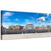 Generico Panorama di Piazza del Plebiscito a Napoli - Quadro stampa su tela con telaio in legno - 120x60 cm