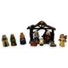 Generico Aurora Store Capanna con Natività Regalo Bambini Baby statuine miniature da 4 cm IN RESINA 9 personaggi Presepe per Bambini in miniatura COLORI TENUI ORO 23,5x5x13cm