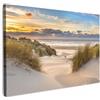 MuchoWow© Quadro Su Tela Grandi Dimensioni Quadri Moderni Soggiorno Stampa | 90x60 cm - Di Foto Decorazione Camera Letto Da Parete Con Cornice DipintiSpiaggia - Duna - Erba - Tramonto - Mare