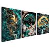 Alptiny Set di 3 quadri da parete 30×40 cm Verde Oro Paesaggio Albero Tela incorniciata Immagini vintage per soggiorno, camera da letto, cucina, ufficio con ganci, chiodi e fissaggio a strappo magico pronti