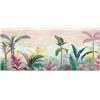 Lupia - Quadro moderno Canvas World JUNGLE PASTEL COLOR, Stampa su Tela, Telaio in Fibra di Legno, Foglie colorate tropicali, 52x122 cm, per soggiorno capezzale camera da letto, ufficio