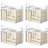 Generic 4 contenitori grandi in plastica trasparente con coperchio, contenitori impilabili per casa e ufficio, contenitori resistenti per vestiti, libri, snack, bianco