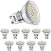 Eslas Lampadina GU10 LED Bianco Freddo 6000K, 5W 550Lm, CRI＞90, 10 Pezzi | Equivalente a 50W, Fascio 120°, Non-Dimmerabile, Lampada a Riflettore GU10 LED, Adatta Camera, Soggiorno, Cucina